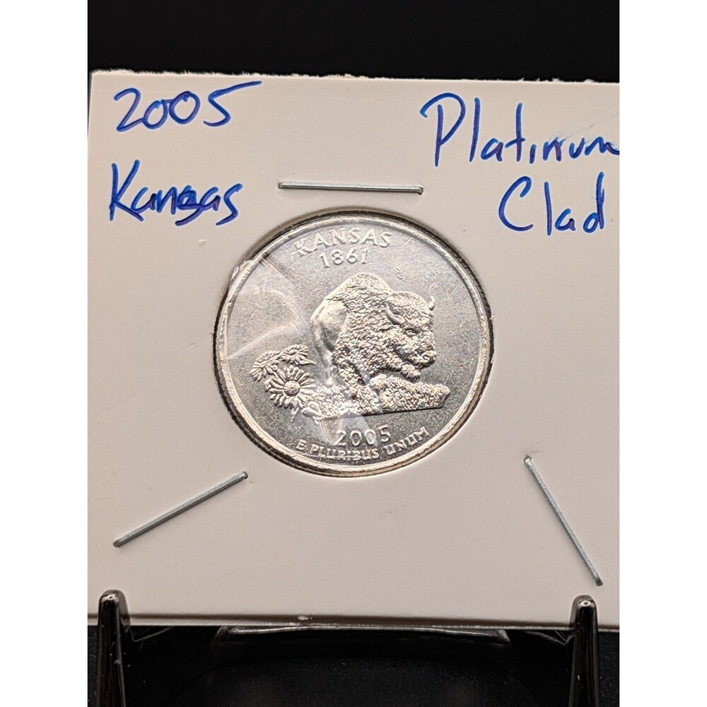 2005 Kansas State Quarter Platinum Plated Collectible